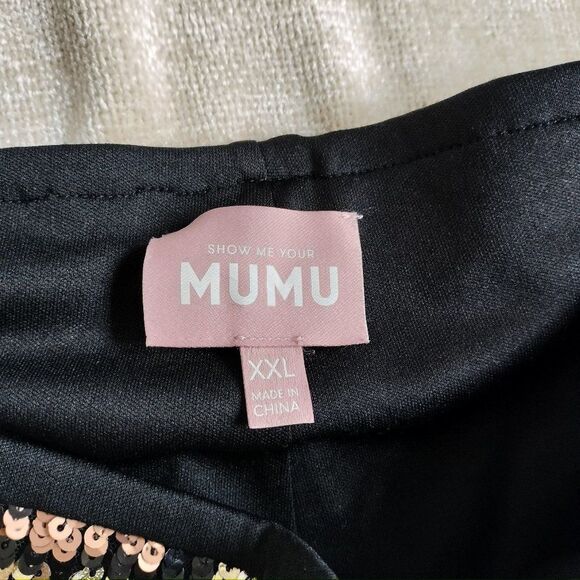 SHOW ME YOUR MUMU WOMEN'S CHEETAH SEQUIN GRETTA FLARE PANTS Size XXL NWT - Picture 10 of 10